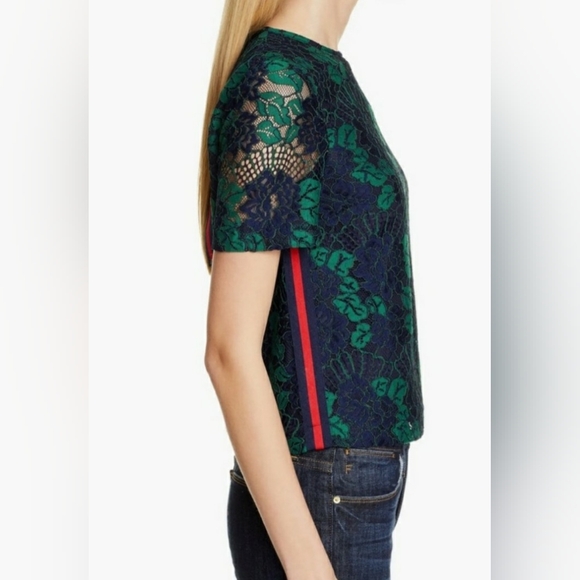 Ted Baker Green and Blue Thallia Lace Top - Picture 3 of 8
